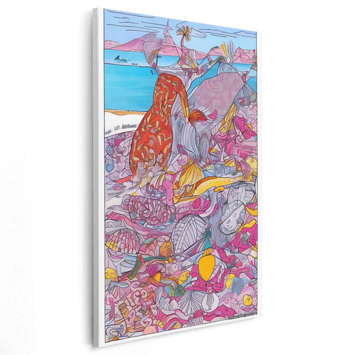 Whimsical Wonders: Surreal Beach Fantasy Canvas Art Print