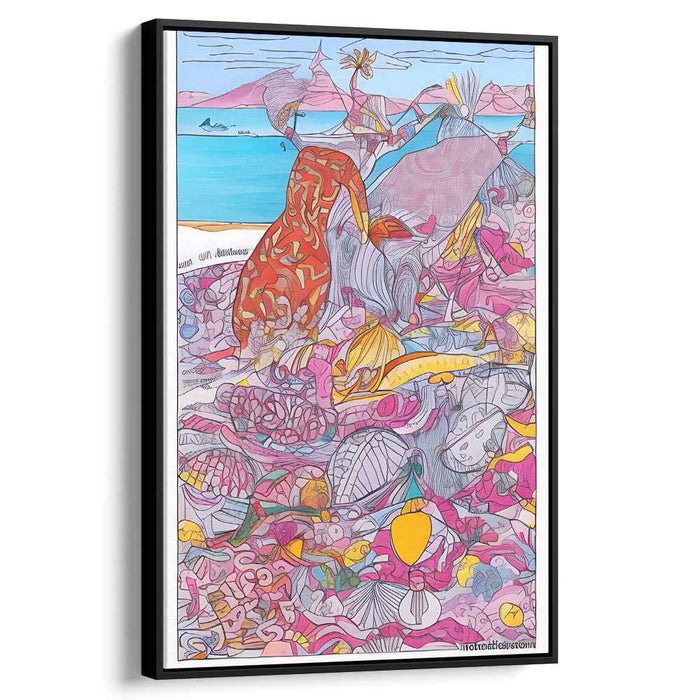 Whimsical Wonders: Surreal Beach Fantasy Canvas Art Print