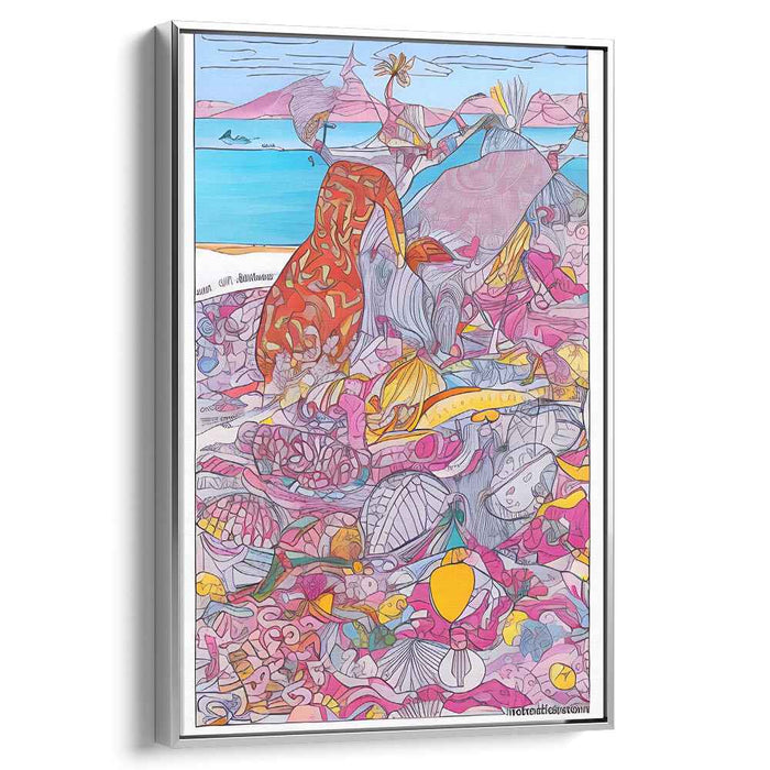 Whimsical Wonders: Surreal Beach Fantasy Canvas Art Print