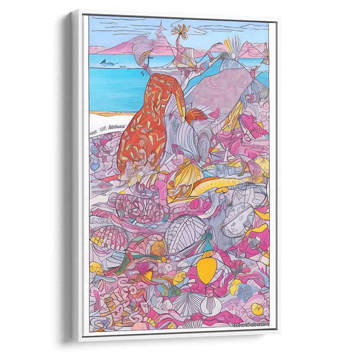 Whimsical Wonders: Surreal Beach Fantasy Canvas Art Print