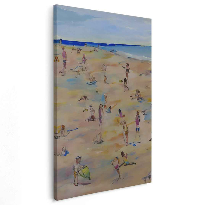 Sunny Shores: Impressionist Beach Day Canvas Art Print