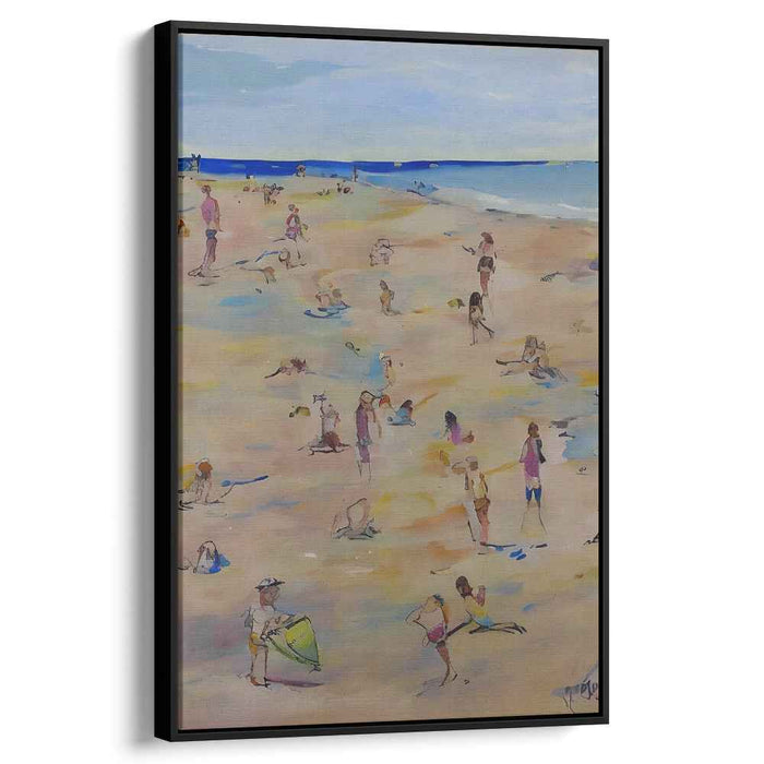 Sunny Shores: Impressionist Beach Day Canvas Art Print