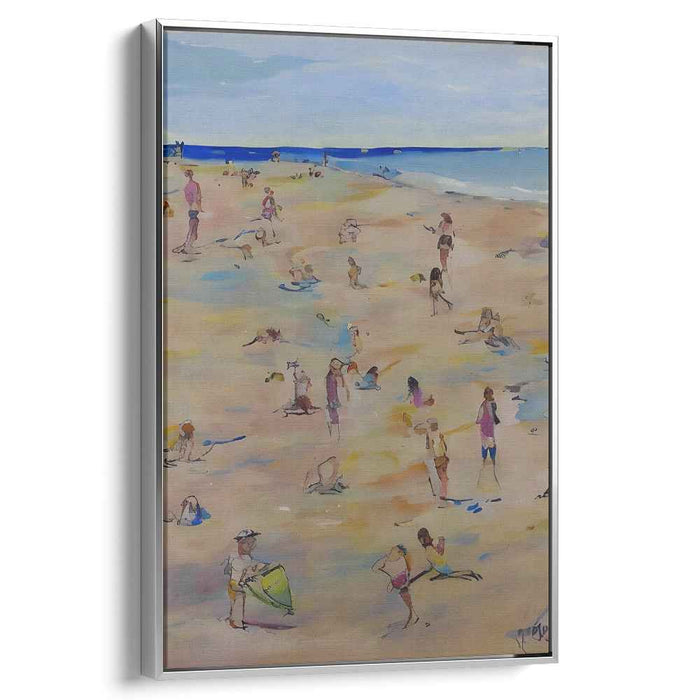Sunny Shores: Impressionist Beach Day Canvas Art Print