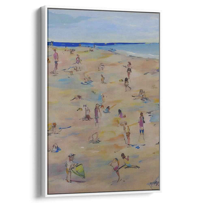 Sunny Shores: Impressionist Beach Day Canvas Art Print