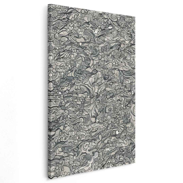 Inkblot Symphony: Monochromatic Abstract Expressionist Canvas Art Print