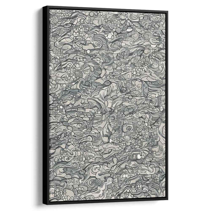 Inkblot Symphony: Monochromatic Abstract Expressionist Canvas Art Print