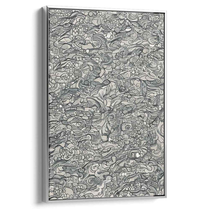 Inkblot Symphony: Monochromatic Abstract Expressionist Canvas Art Print