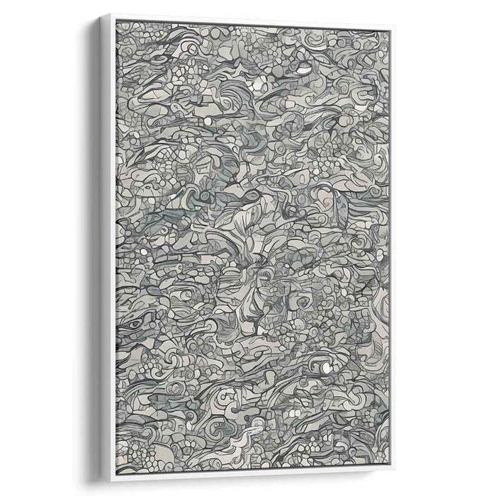 Inkblot Symphony: Monochromatic Abstract Expressionist Canvas Art Print