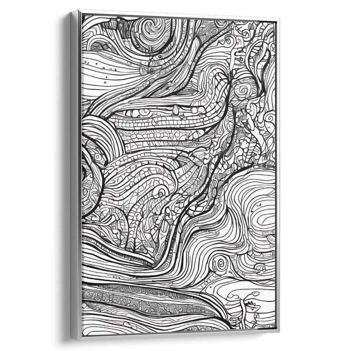 Ink Voyage: An Abstract Journey in Black and White Canvas Art