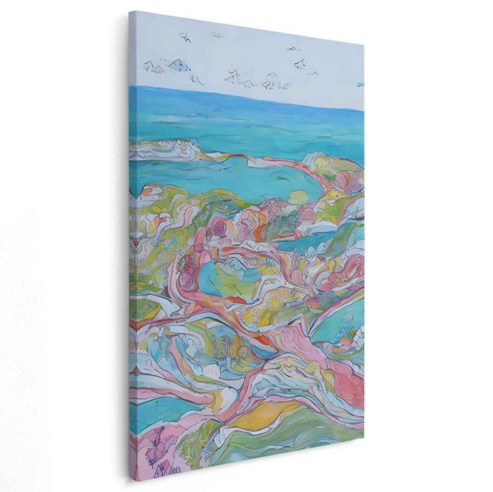 Coastal Dreamscape Abstract Canvas Art: Coastal Dreamscape Abstract Canvas Art