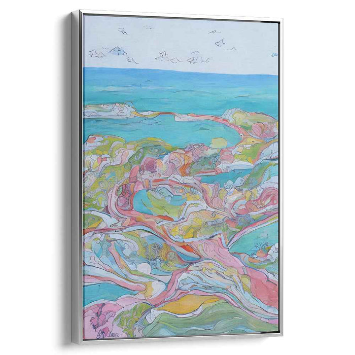 Coastal Dreamscape Abstract Canvas Art: Coastal Dreamscape Abstract Canvas Art