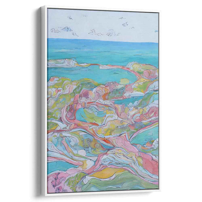 Coastal Dreamscape Abstract Canvas Art: Coastal Dreamscape Abstract Canvas Art