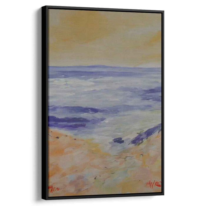 Ocean's Tranquil Edge: Tranquil Ocean Horizon Canvas Art Print