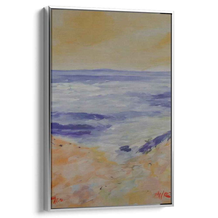 Ocean's Tranquil Edge: Tranquil Ocean Horizon Canvas Art Print