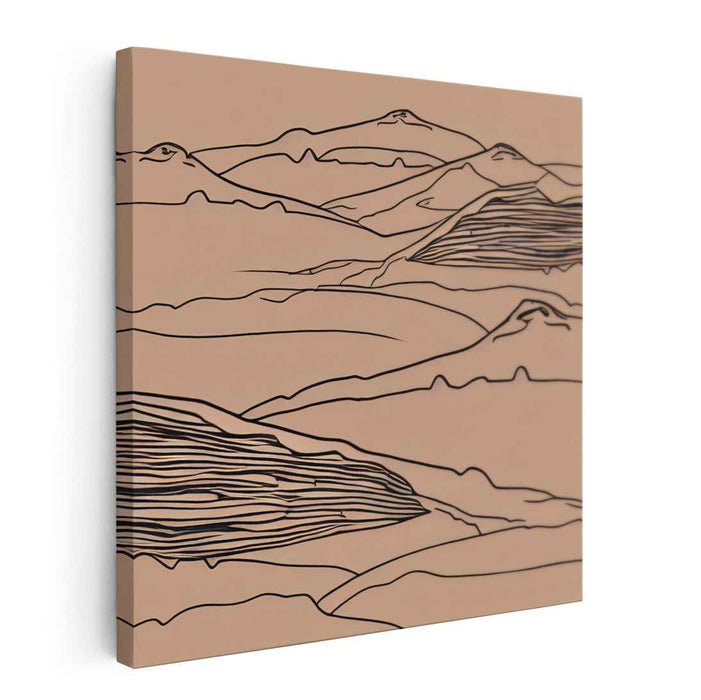 Peak Line Art: Minimalist Mountain Landscape Canvas Art Print