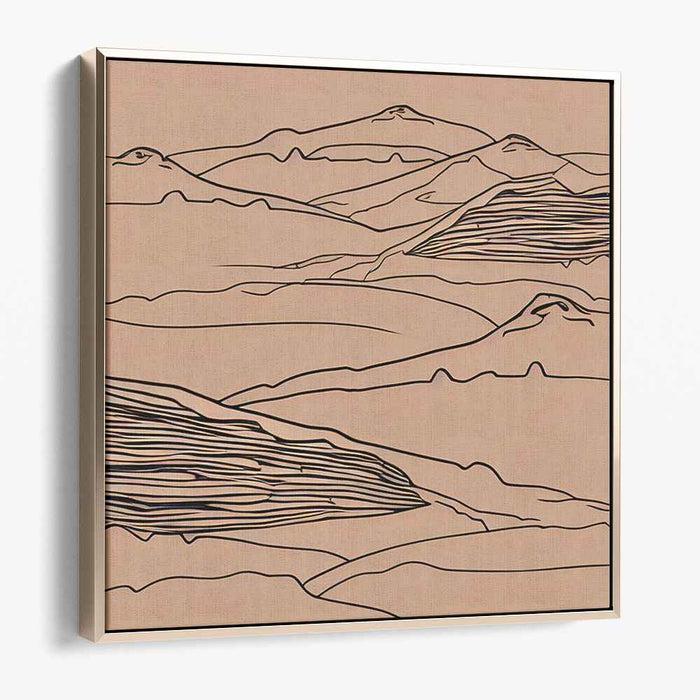 Peak Line Art: Minimalist Mountain Landscape Canvas Art Print