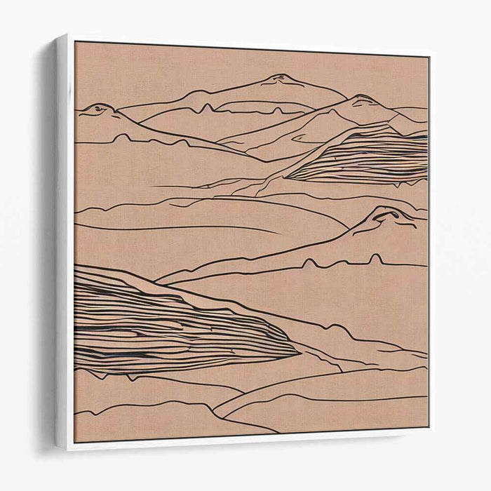 Peak Line Art: Minimalist Mountain Landscape Canvas Art Print