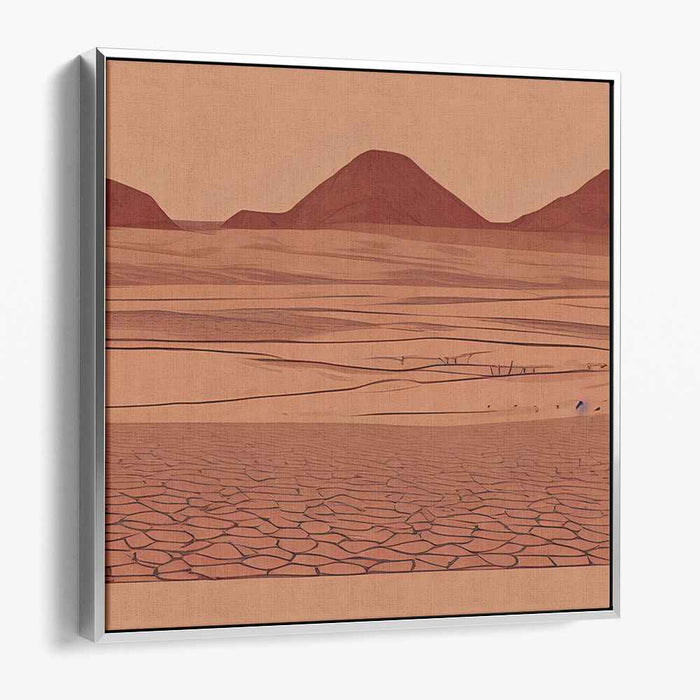 Earth's Embrace Tapestry: Expansive Terracotta Landscape Canvas Art Print