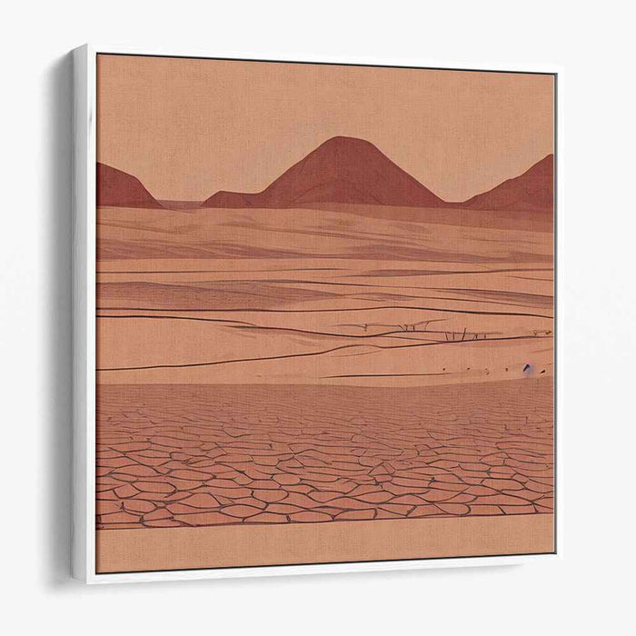 Earth's Embrace Tapestry: Expansive Terracotta Landscape Canvas Art Print