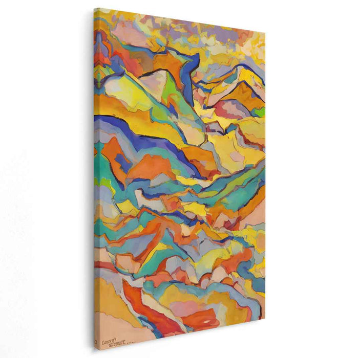 Colorful Cascades: Abstract Landscape Canvas Art