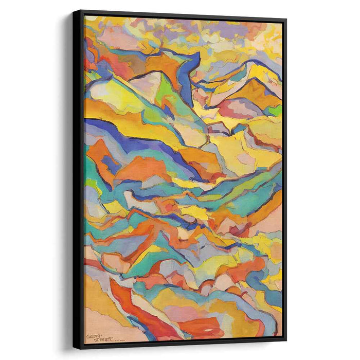 Colorful Cascades: Abstract Landscape Canvas Art