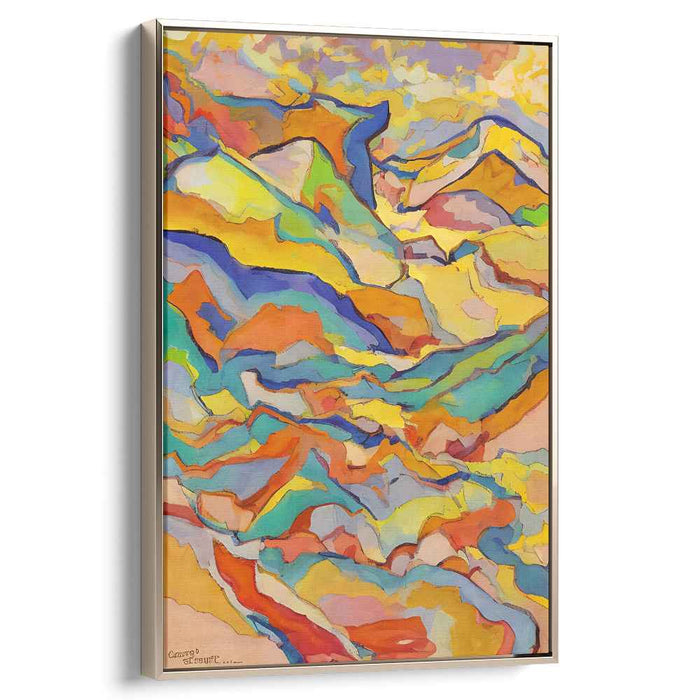 Colorful Cascades: Abstract Landscape Canvas Art