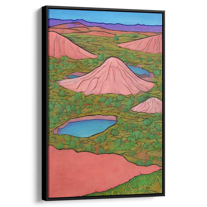 Dreamscape Hills: Surreal Pink Landscape Canvas Art Print