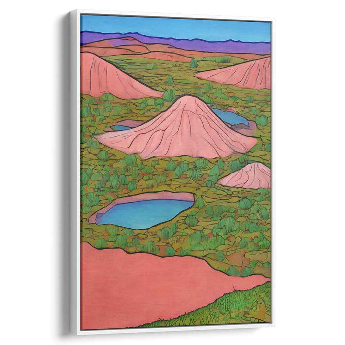 Dreamscape Hills: Surreal Pink Landscape Canvas Art Print