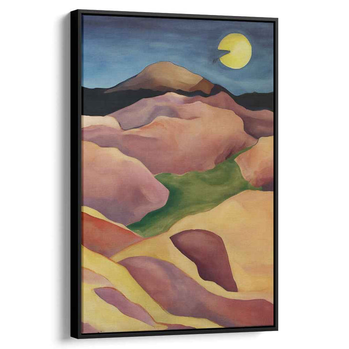Enigmatic Hills: Dreamy Hills and Enigmatic Moon Canvas Art Print