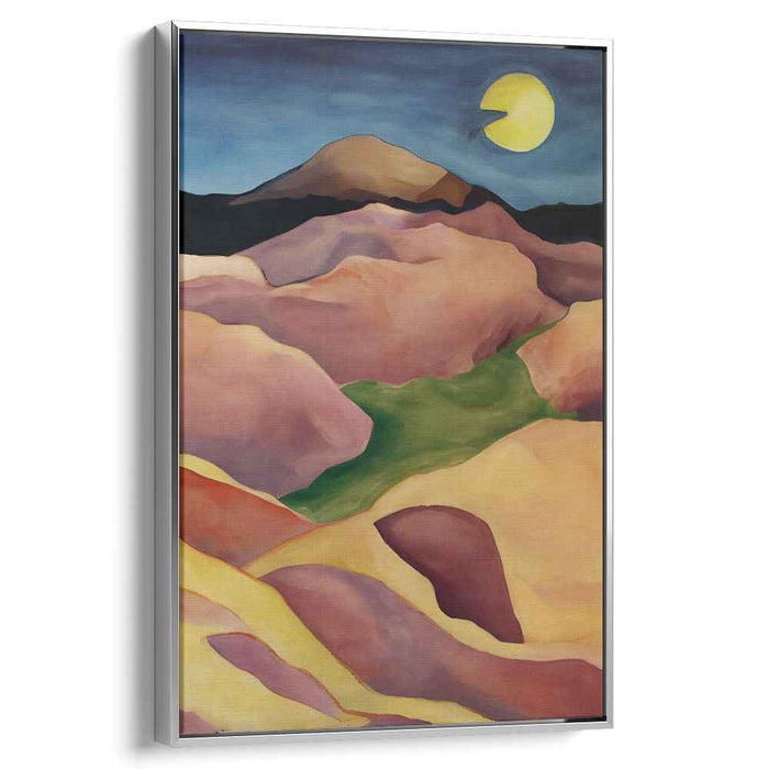 Enigmatic Hills: Dreamy Hills and Enigmatic Moon Canvas Art Print