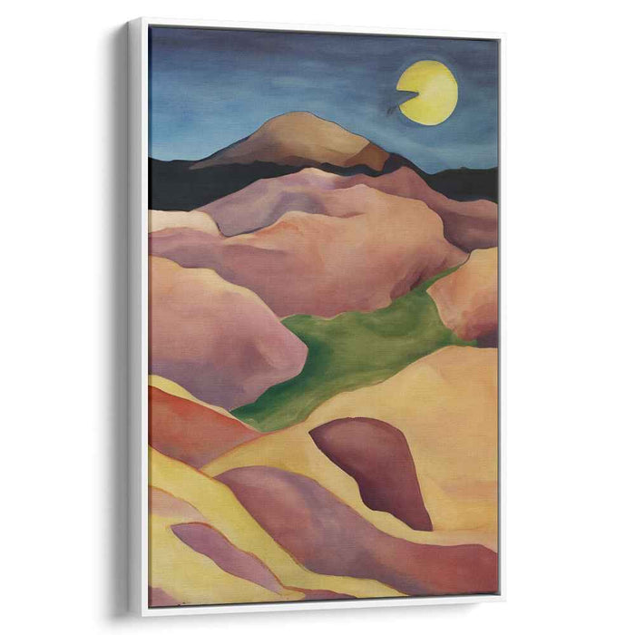 Enigmatic Hills: Dreamy Hills and Enigmatic Moon Canvas Art Print