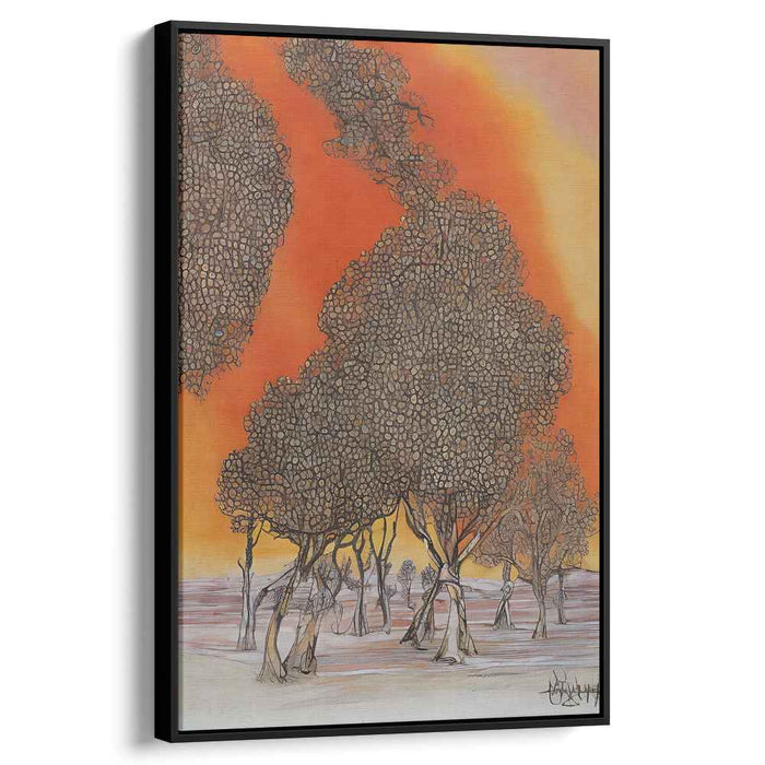 Whimsical Dreaming Woods: Surreal Tree Landscape Canvas Art Print