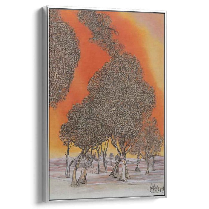 Whimsical Dreaming Woods: Surreal Tree Landscape Canvas Art Print