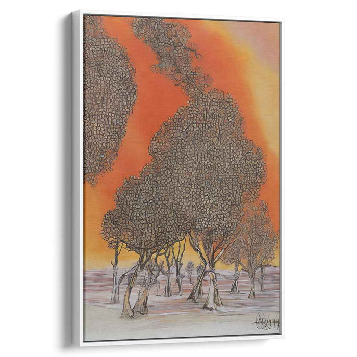 Whimsical Dreaming Woods: Surreal Tree Landscape Canvas Art Print