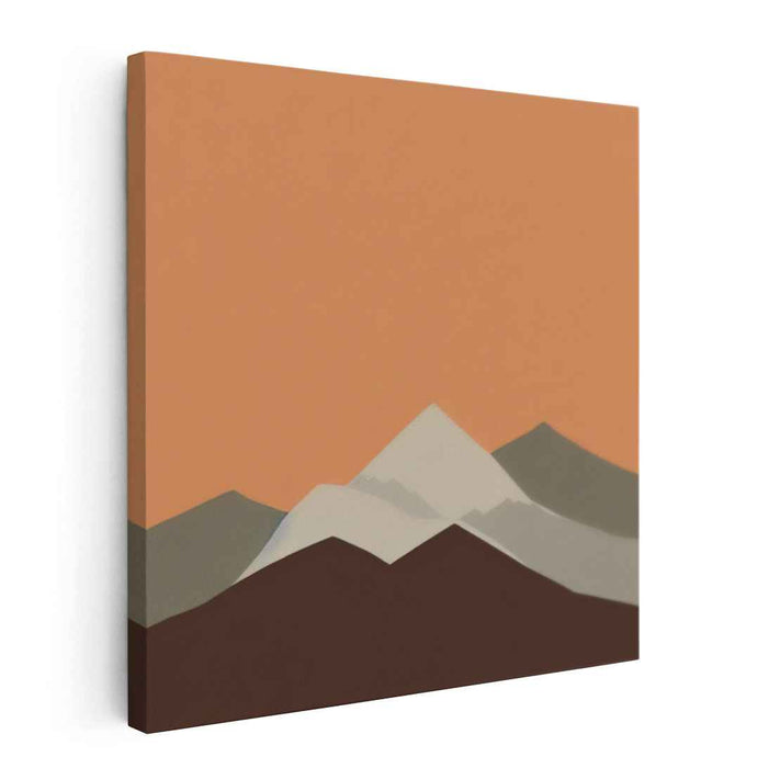 Zen Summit: Minimalist Mountain Landscape Canvas Art Print