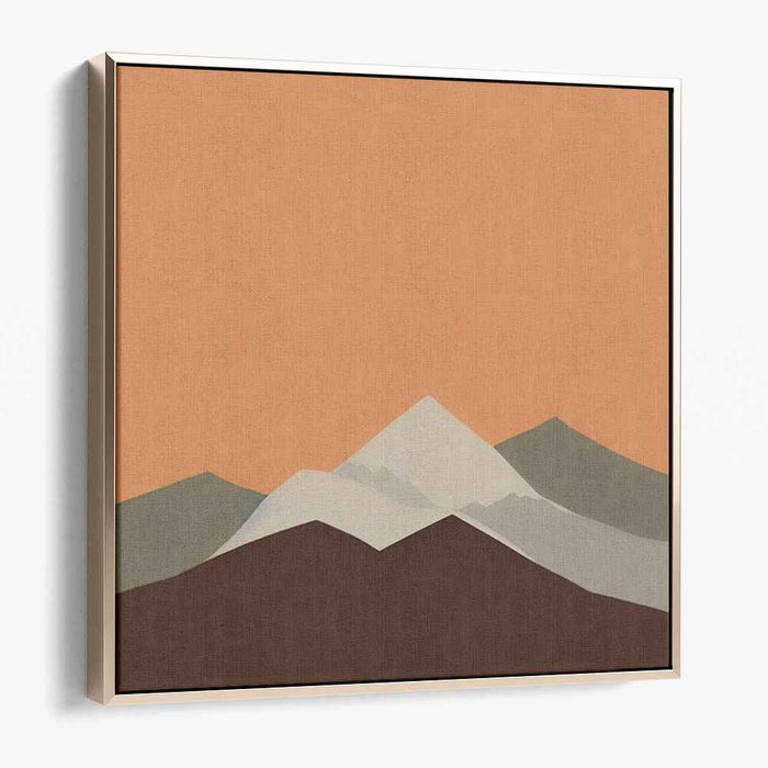 Zen Summit: Minimalist Mountain Landscape Canvas Art Print