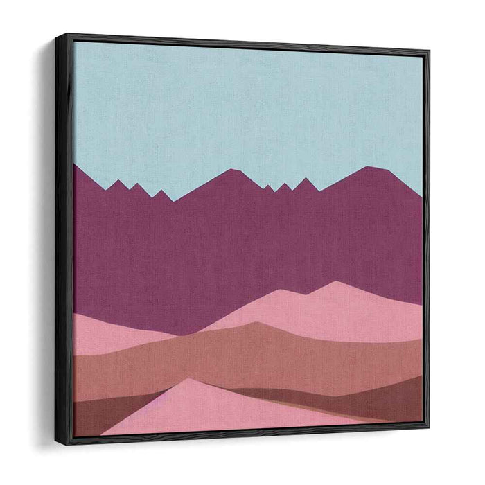 Angular Horizon Essence: Geometric Abstract Landscape Canvas Art Print