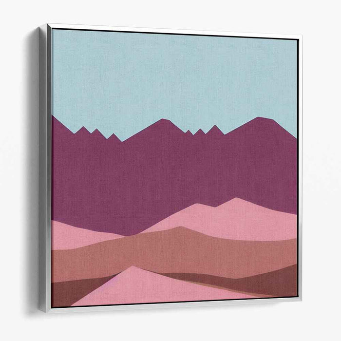 Angular Horizon Essence: Geometric Abstract Landscape Canvas Art Print