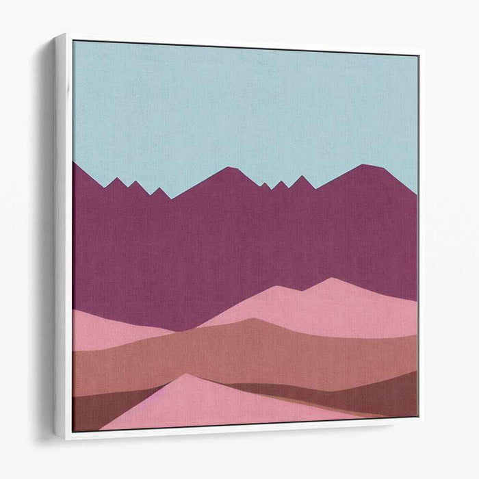 Angular Horizon Essence: Geometric Abstract Landscape Canvas Art Print