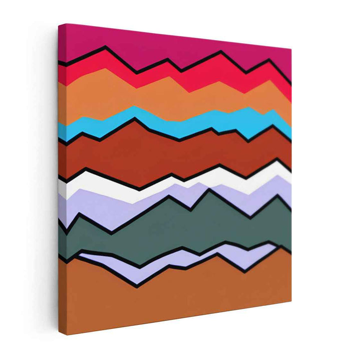 Vibrant Zigzag: Bold Abstract Colorful Canvas Art Print