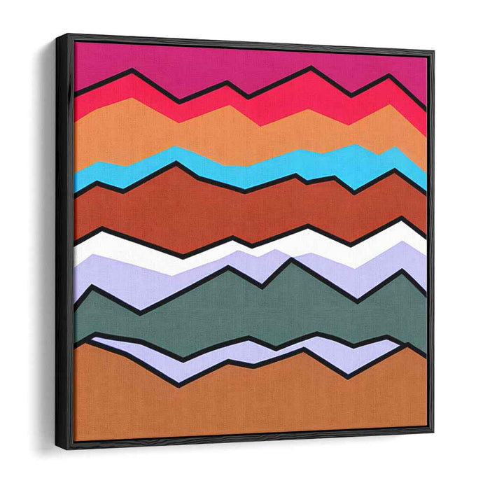 Vibrant Zigzag: Bold Abstract Colorful Canvas Art Print
