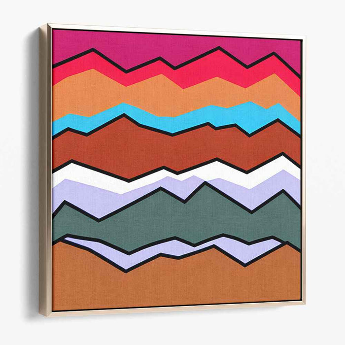 Vibrant Zigzag: Bold Abstract Colorful Canvas Art Print