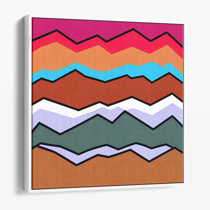 Vibrant Zigzag: Bold Abstract Colorful Canvas Art Print