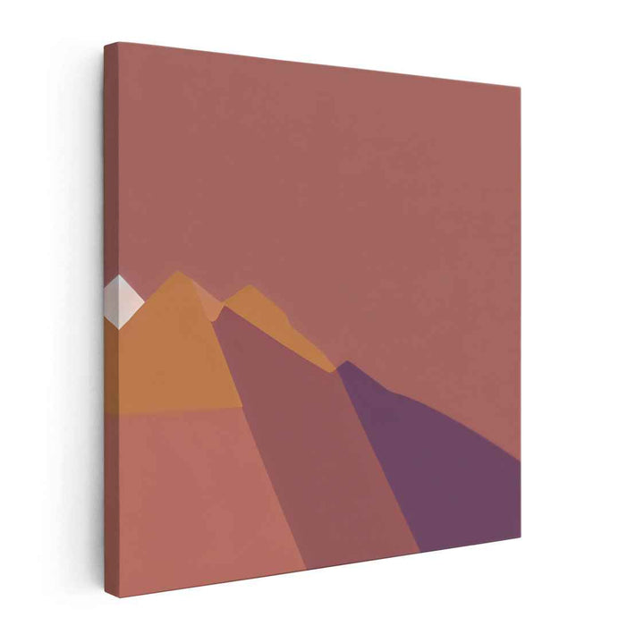 Whispers Of Heights: Minimalist Mountain Landscape Canvas Art