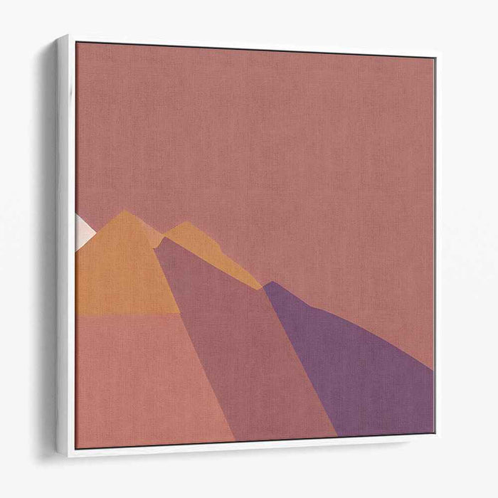 Whispers Of Heights: Minimalist Mountain Landscape Canvas Art