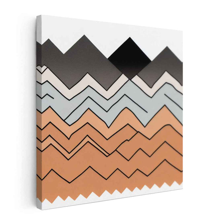 Geometric Peaks: Modern Mountain Landscape Canvas Art Print