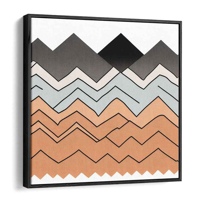 Geometric Peaks: Modern Mountain Landscape Canvas Art Print