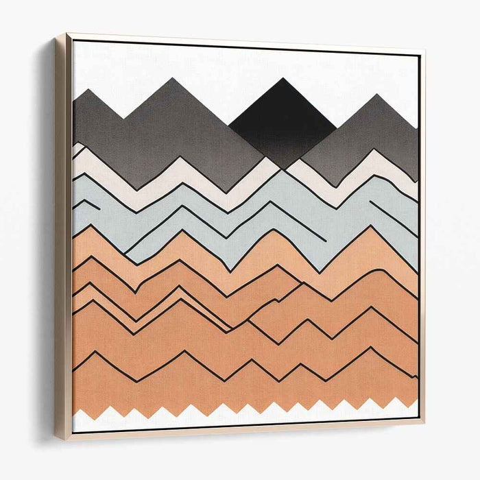 Geometric Peaks: Modern Mountain Landscape Canvas Art Print
