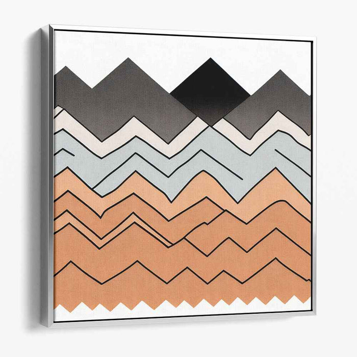 Geometric Peaks: Modern Mountain Landscape Canvas Art Print