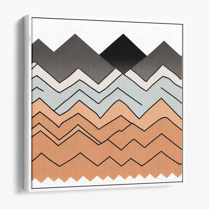 Geometric Peaks: Modern Mountain Landscape Canvas Art Print